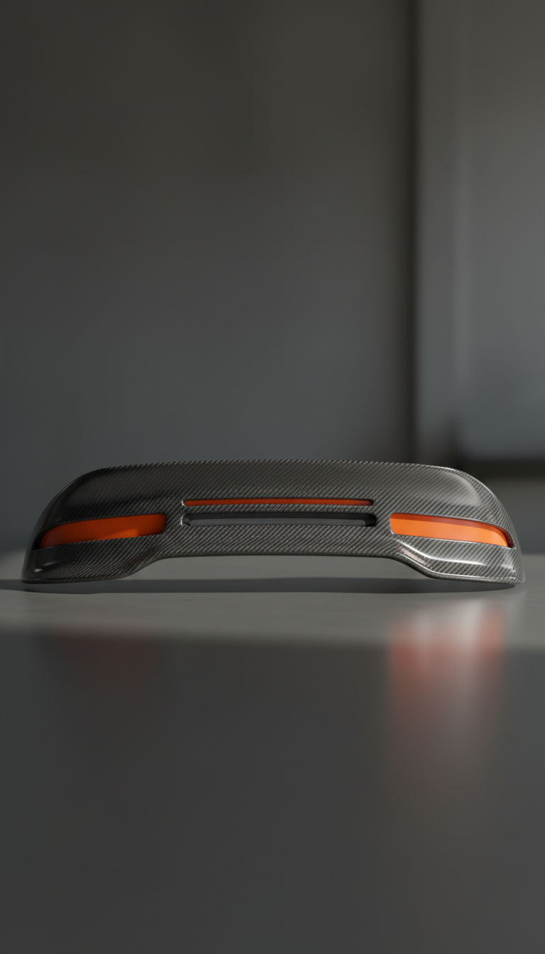 Carbon-fiber rear spoiler gloss black