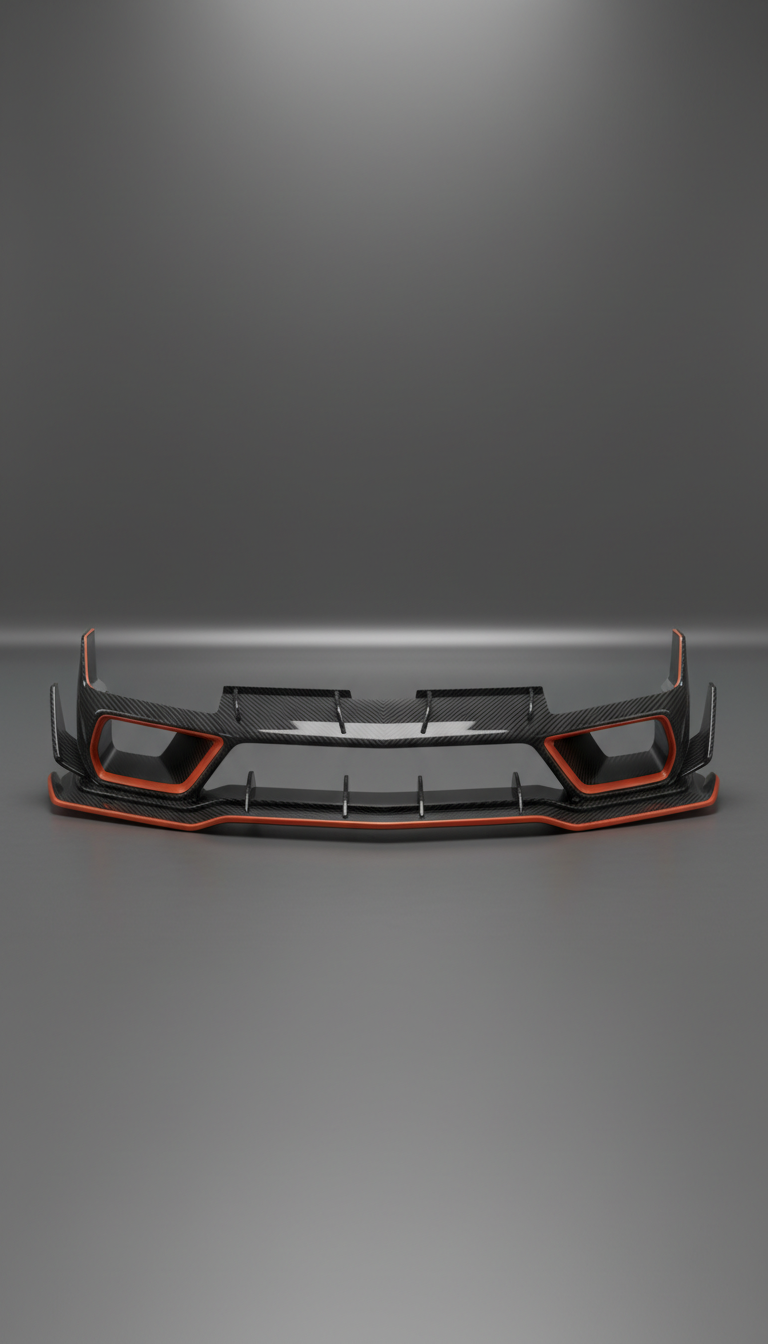 Carbon-fiber front splitter matte finish